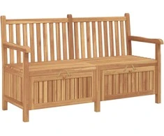 Sodo suolas su saugykla 150 x 60 x 90 cm Kieto teka medžio