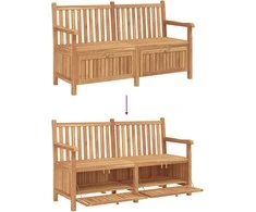 Sodo suolas su saugykla 150 x 60 x 90 cm Kieto teka medžio