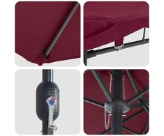 Sodo skėtis Bordo raudona 385 x 209 x 244 cm Poliesteris