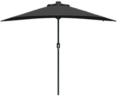Sodo skėtis Juoda 294 x 150 x 223 cm Poliesteris ir plienas