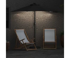 Sodo skėtis Juoda 294 x 150 x 223 cm Poliesteris ir plienas