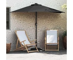Sodo skėtis Juoda 294 x 150 x 224 cm Poliesteris ir plienas