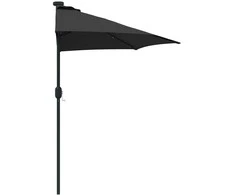 Sodo skėtis Juoda 294 x 150 x 224 cm Poliesteris ir plienas