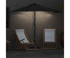 Sodo skėtis Juoda 294 x 150 x 224 cm Poliesteris ir plienas