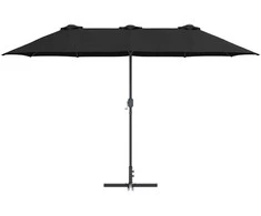 Sodo skėtis Juoda 370 x 197 x 239 cm Poliesteris ir aliuminis