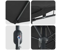 Sodo skėtis Juoda 385 x 209 x 244 cm Poliesteris