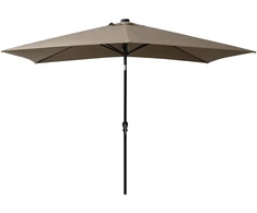 Sodo skėtis nuo saulės su LED ir plieniniu stulpu, taupe, 2x3m