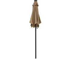 Skėtis nuo saulės su LED, taupe, 200x211cm, aliuminis