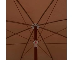 Sodo skėtis nuo saulės su plieniniu stulpu, taupe, 300cm