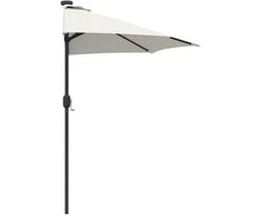 Sodo skėtis Smėlio 294 x 150 x 223 cm Poliesteris ir plienas