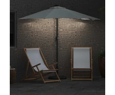 Sodo skėtis Smėlio 294 x 150 x 223 cm Poliesteris ir plienas