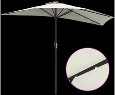 Sodo skėtis Smėlio 294 x 150 x 223 cm Poliesteris ir plienas