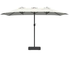 Sodo skėtis Smėlio 385 x 209 x 244 cm Poliesteris ir plienas