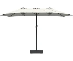 Sodo skėtis Smėlio ir antracito 385 x 209 x 244 cm Poliesteris
