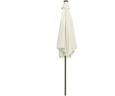 Sodo skėtis su LED ir aliuminio stulpu, smėlio baltas, 300cm