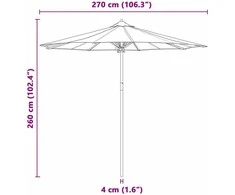 Sodo skėtis Tamsiai pilka Ø 270 x 260 cm bambukas