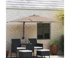 Sodo skėtis Taupe 248,5 x 247,5 x 160 cm Poliesteris ir plienas