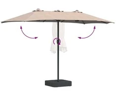 Sodo skėtis Taupe 385 x 209 x 244 cm Poliesteris