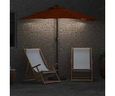 Sodo skėtis Terakotos 294 x 150 x 223 cm Poliesteris ir plienas