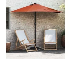Sodo skėtis Terakotos 294 x 150 x 224 cm Poliesteris ir plienas