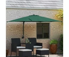 Sodo skėtis Žalia 248,5 x 247,5 x 160 cm Poliesteris ir plienas