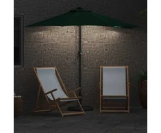Sodo skėtis Žalia 294 x 150 x 223 cm Poliesteris ir plienas