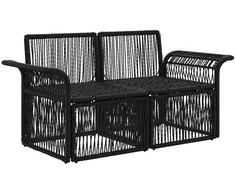 Sodo sofa 2-Vietų skaičius Juoda poliratanas