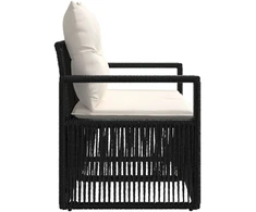 Sodo sofa 2-Vietų skaičius Juoda poliratanas