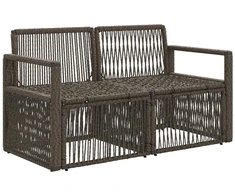 Sodo sofa 2-Vietų skaičius Pilka poliratanas