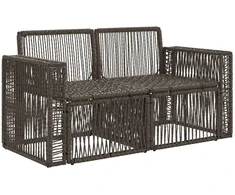 Sodo sofa 2-Vietų skaičius Pilka poliratanas