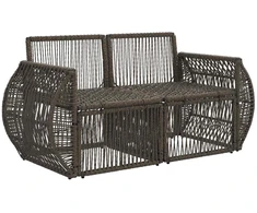 Sodo sofa 2-Vietų skaičius Pilka poliratanas