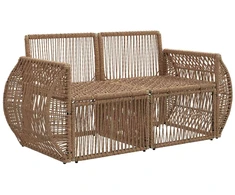 Sodo sofa 2-Vietų skaičius Smėlio poliratanas