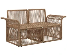 Sodo sofa 2-Vietų skaičius Smėlio poliratanas