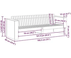Sodo sofa Natūrali 185,5 x 60 x 62 cm Kietos pušies mediena