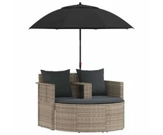 Sodo sofa 8 pcs Šviesiai pilka ir tamsiai pilka poliratanas
