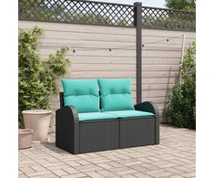 Sodo sofa Juoda 124 x 62 x 85cm poliratanas