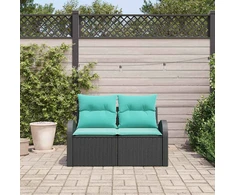 Sodo sofa Juoda 124 x 62 x 85cm poliratanas
