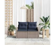 Sodo sofa Pilka 123 x 62 x 69cm poliratanas