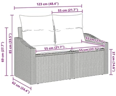 Sodo sofa Ruda 123 x 62 x 69cm poliratanas