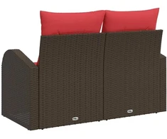 Sodo sofa 2-Vietų skaičius Ruda poliratanas