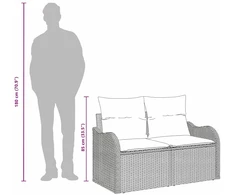 Sodo sofa su pagalve 121 x 62 x 69 cm poliratanas