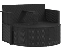 Sodo sofa 8 vnt. poliratanas Juoda ir turkio