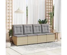 Sodo sofa Bežinė ir pilka poliratanas