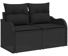 Sodo sofa su pagalve Juoda 121 x 62 x 69cm poliratanas