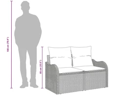 Sodo sofa su pagalve Smėlio 121 x 62 x 69cm poliratanas