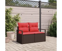 Sodo sofa su pagalve su saugykla 120 x 62 x 69 cm poliratanas