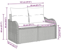 Sodo sofa su pagalve su saugykla 121 x 62 x 69 cm poliratanas
