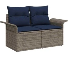 Sodo sofa su pagalve su saugykla 141 x 62 x 69 cm poliratanas