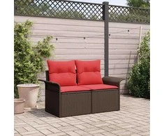 Sodo sofa su pagalve su saugykla 141 x 62 x 69 cm poliratanas