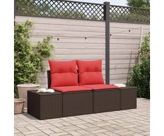 Sodo sofa su pagalve su saugykla 184 x 62 x 69 cm poliratanas